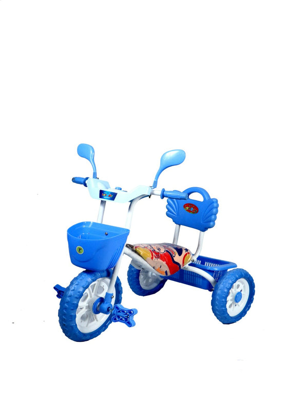 Musical Tricycle With Front & Rear Basket (Blue)