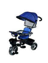 Musical Tricycle With Parental Handle & Canopy (BLUE)