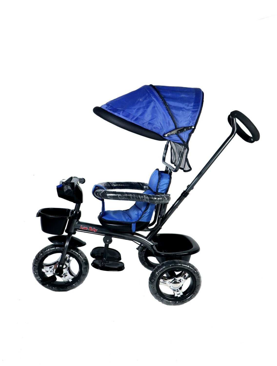 Musical Tricycle With Parental Handle & Canopy (BLUE)