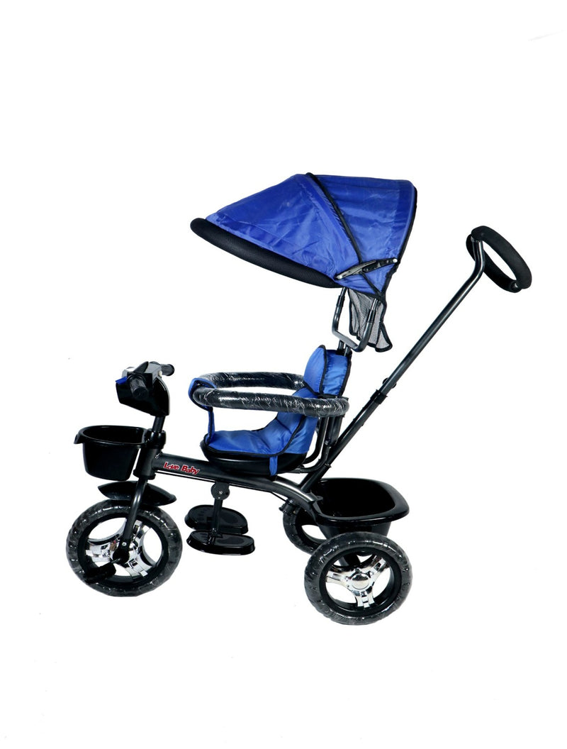 Musical Tricycle With Parental Handle Canopy BLUE