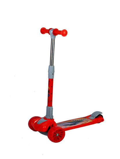 Kids Scooter with 4 Level Height Adjustment & LED Wheels - RED