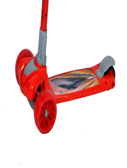 Kids Scooter with 4 Level Height Adjustment & LED Wheels - RED