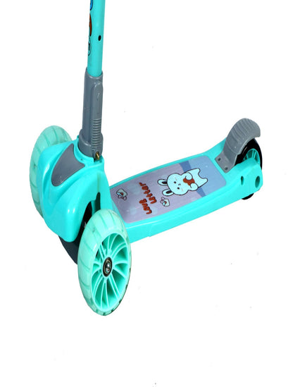 Kids Scooter with 4 Level Height Adjustment & LED Wheels - GREEN