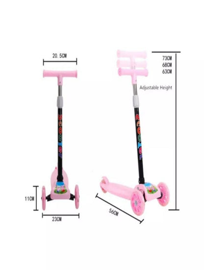 Trendy Skate Scooter With Foldable Handle - Pink