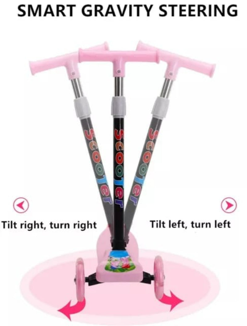 Trendy Skate Scooter With Foldable Handle - Pink