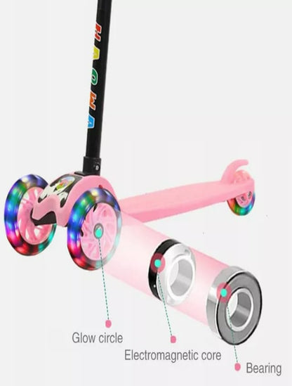 Trendy Skate Scooter With Foldable Handle - Pink