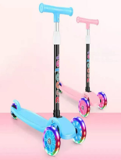 Trendy Skate Scooter With Foldable Handle - Blue