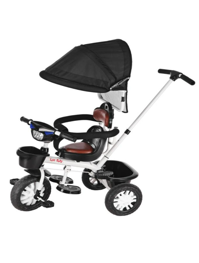 Baby tricycle with outlet parent handle