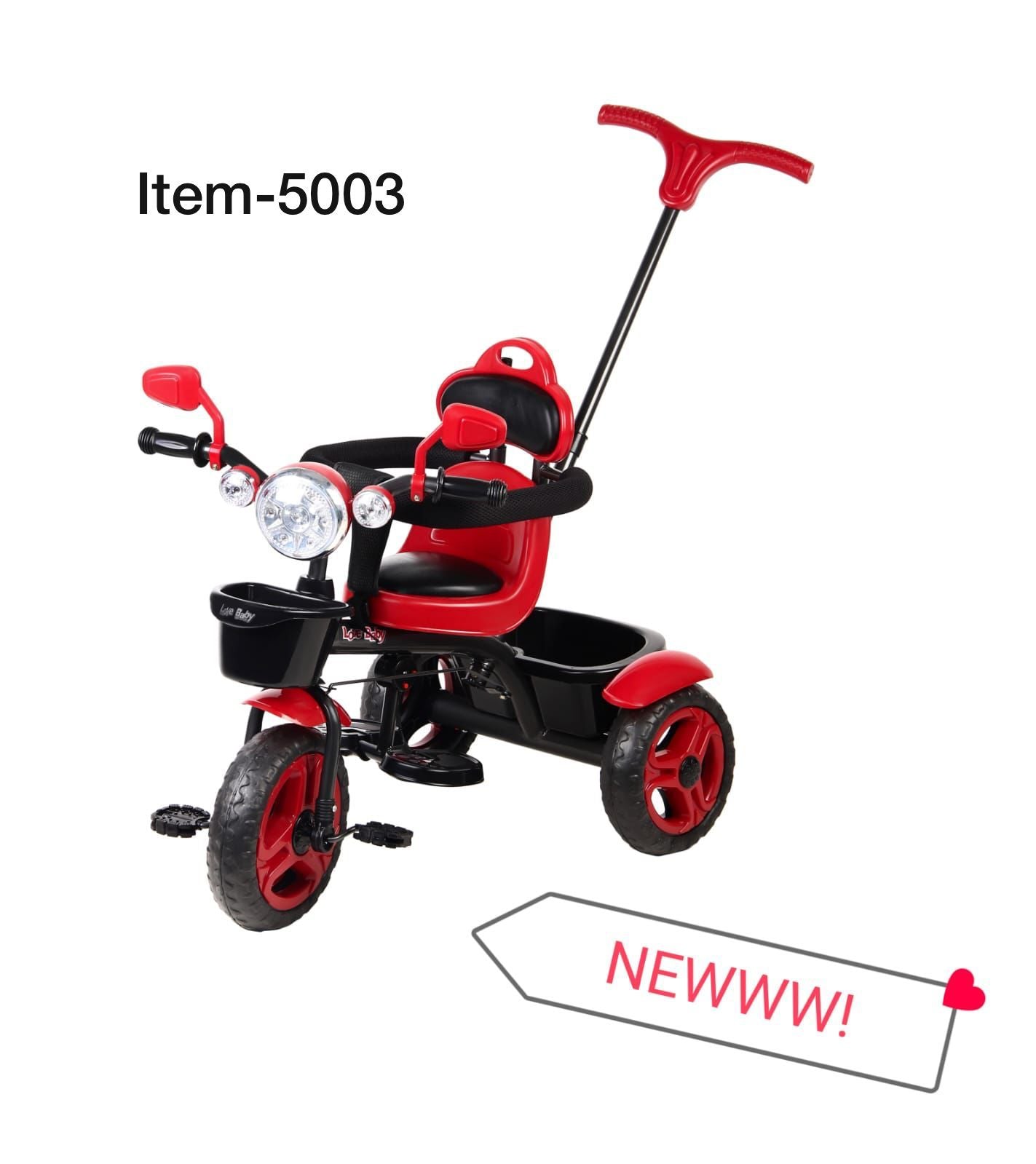 MUSICAL Tricycle with Parental Handle for Kids