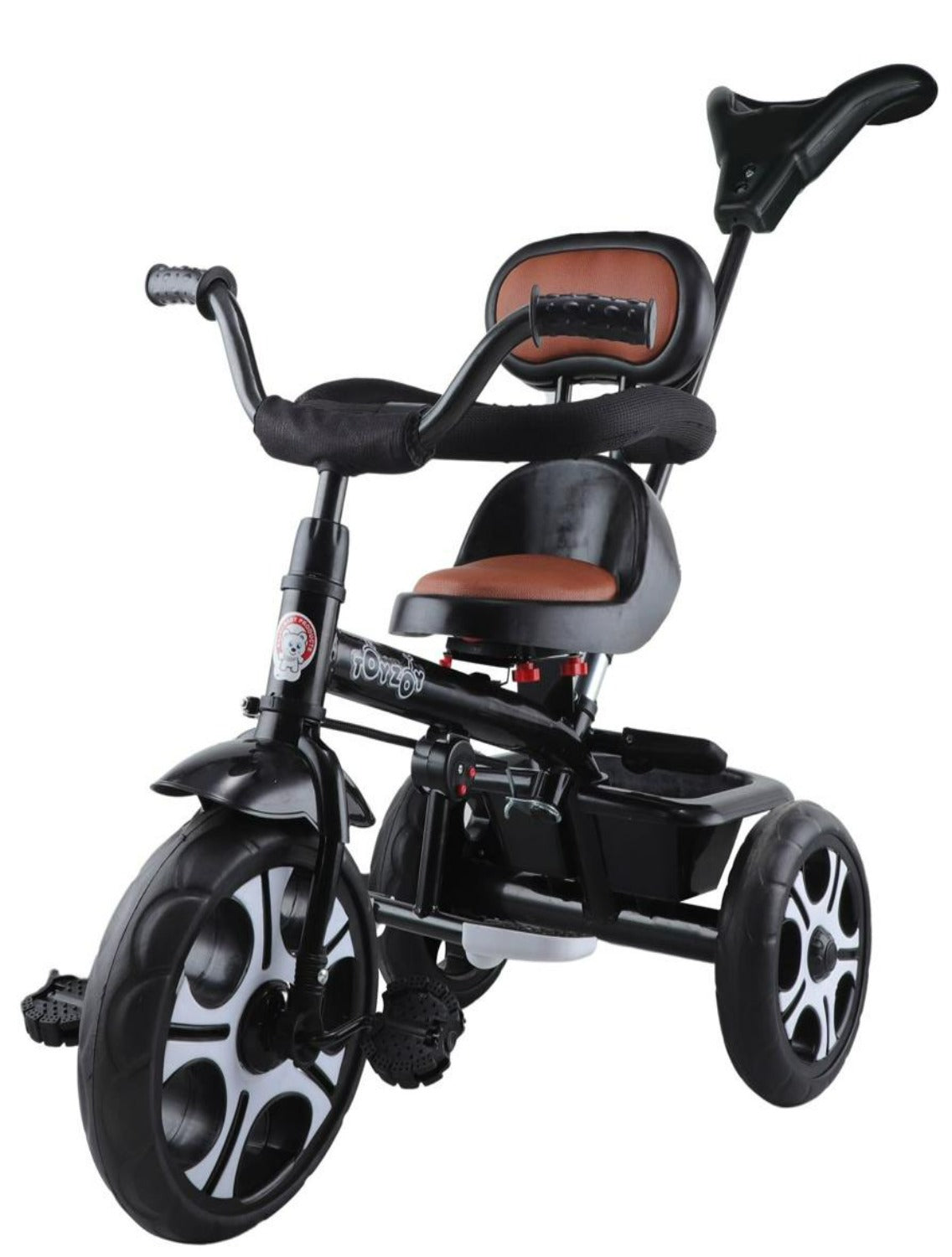 Tricycle with Parental Push Handle & Leather Seat