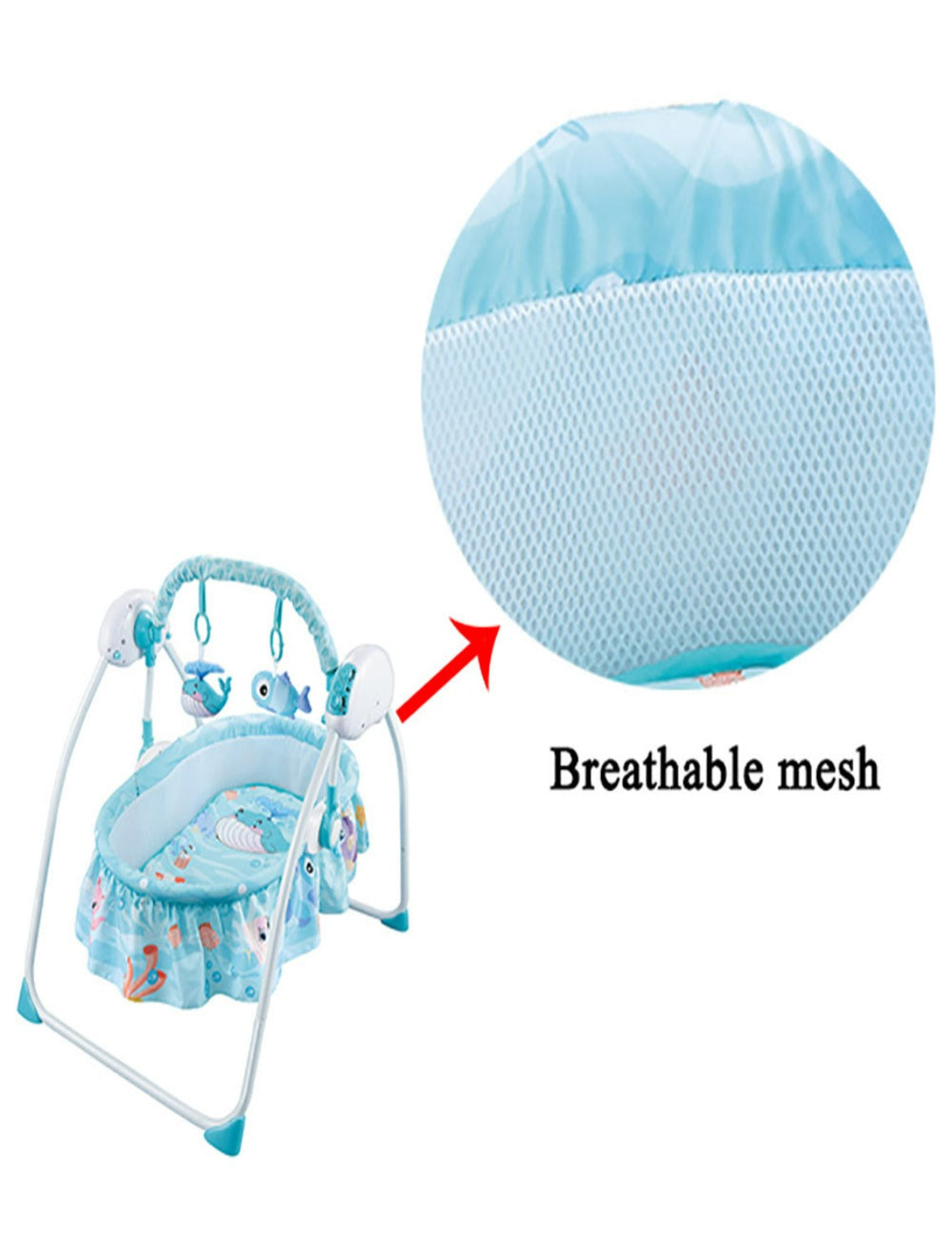 Electric Baby Cradle with Mosquito Net And Remote Control