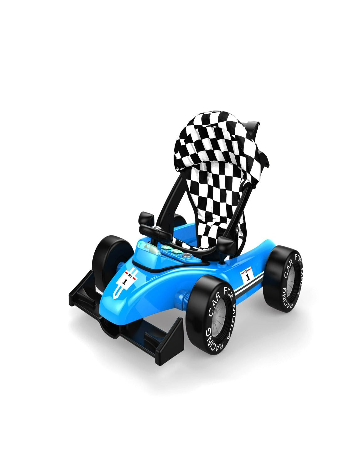 Multifunctional F1 Racing Car Musical Baby Walker (Blue)