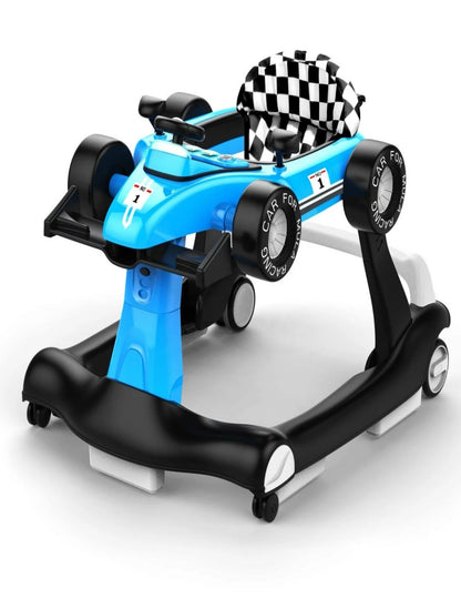 Multifunctional F1 Racing Car Musical Baby Walker (Blue)