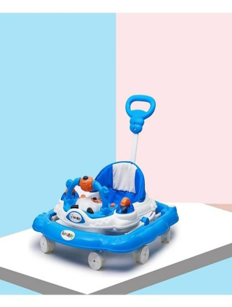 Height Adjustable Musical Walker With Parental Handle (BJ 301-H BLUE)